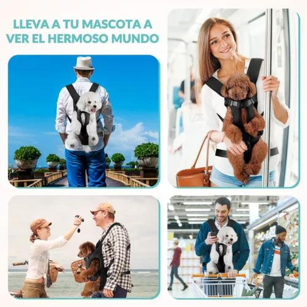 MOCHILA PERROS TRANSPORTADORA AJUSTABLE S NEGRO - 7
