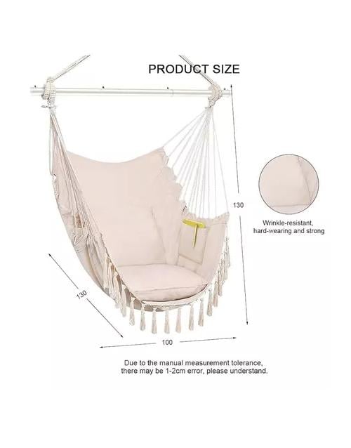 SILLA HAMACA COLGANTE BEIGE - 2