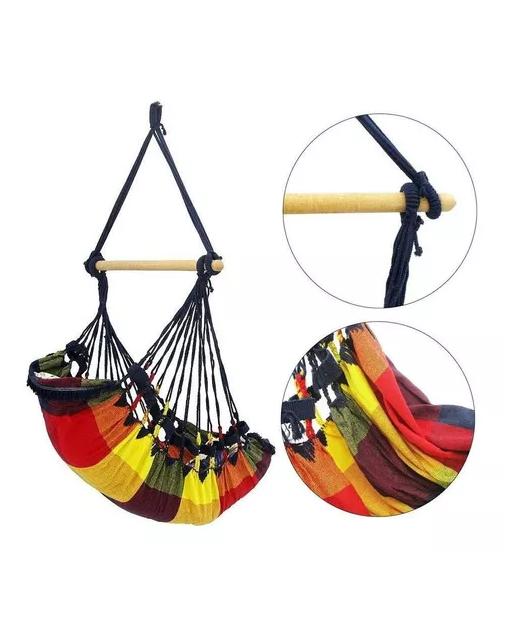 SILLA CON HAMACA GIRATORIA PARA SENTARSE, DORMIR, TECHO MULTICOLOR - 2