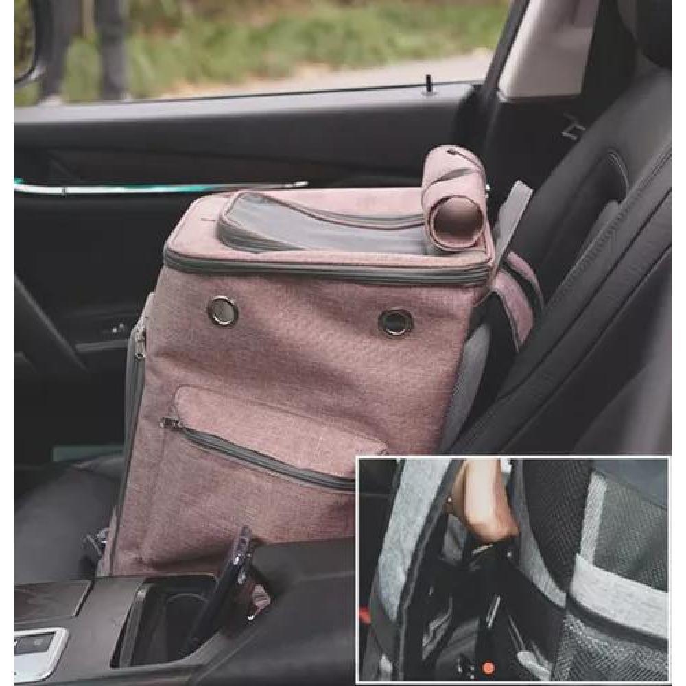 MOCHILA PERROS Y GATOS VIAJE CÓMODA SEGURA ROSADO - 4