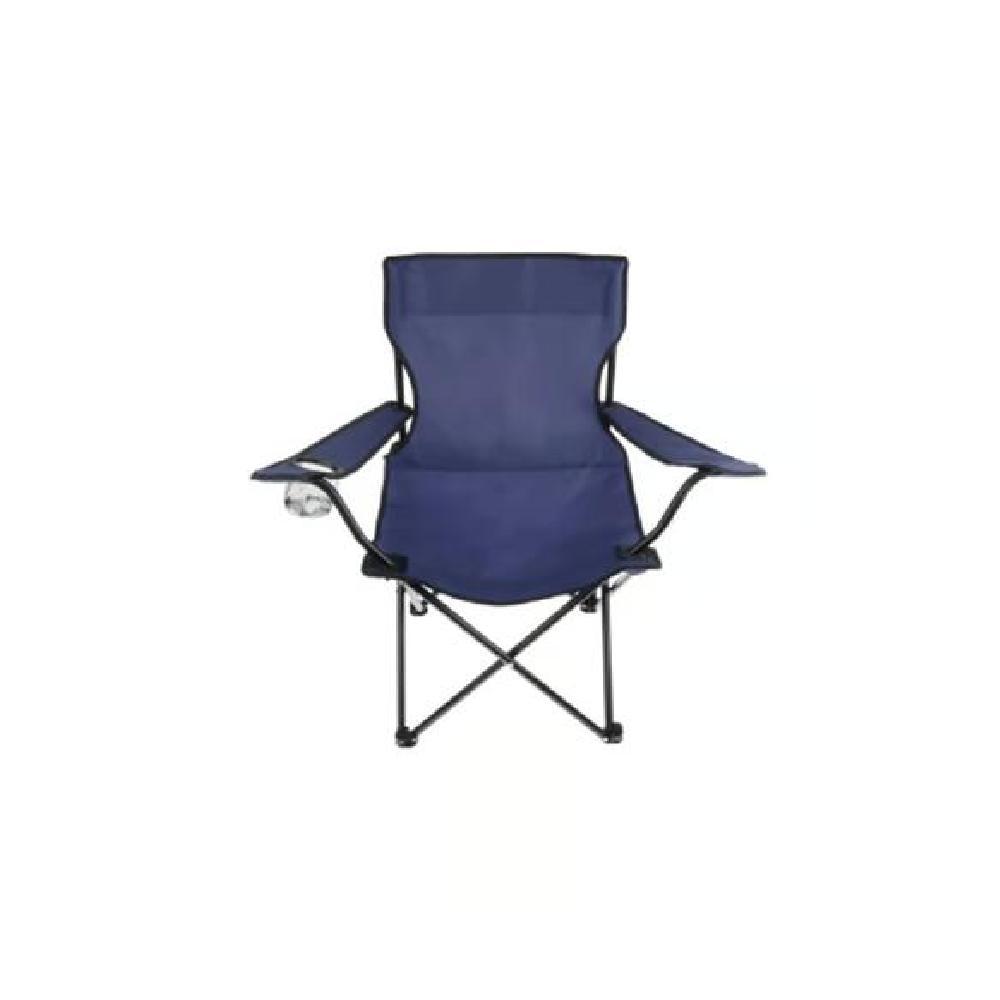 SILLA PLEGABLE DE PLAYA CAMPING CON BOLSO DE PORTA VASOS AZUL - 2