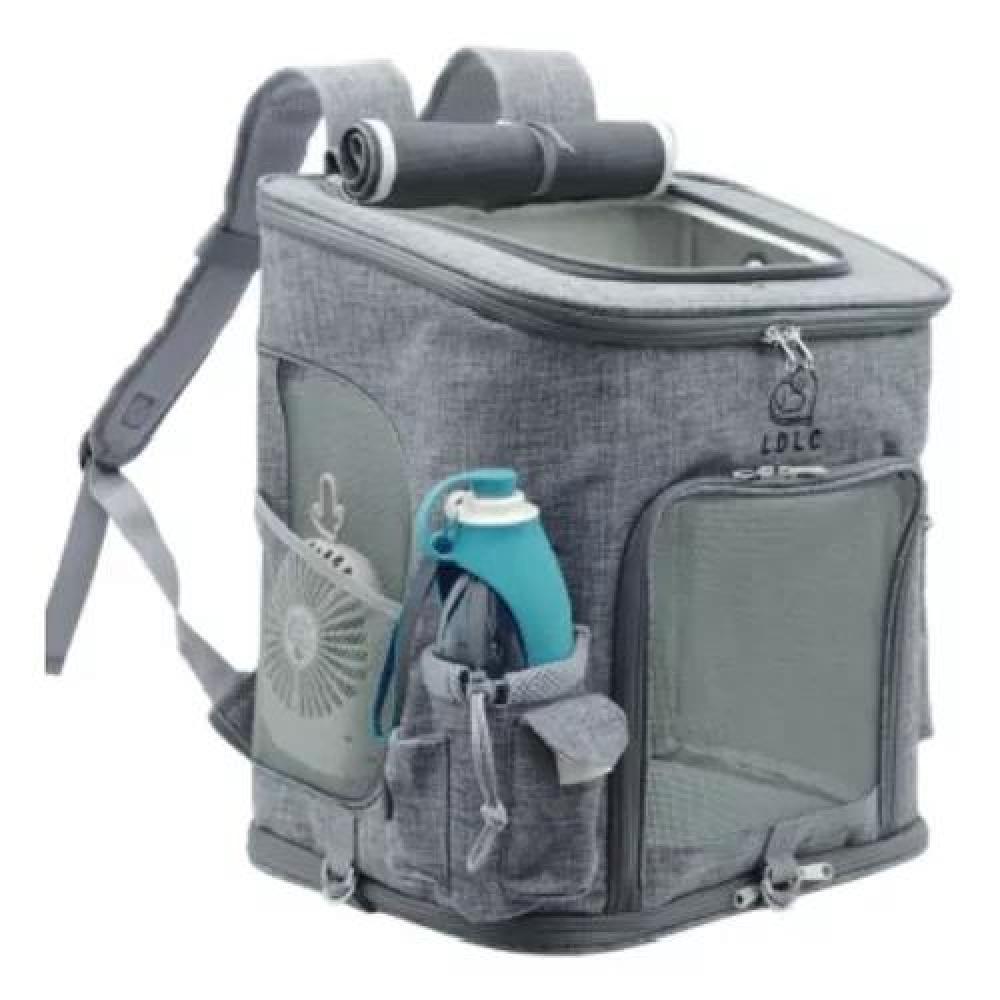 MOCHILA PERROS Y GATOS VIAJE CÓMODA SEGURA GRIS - 1