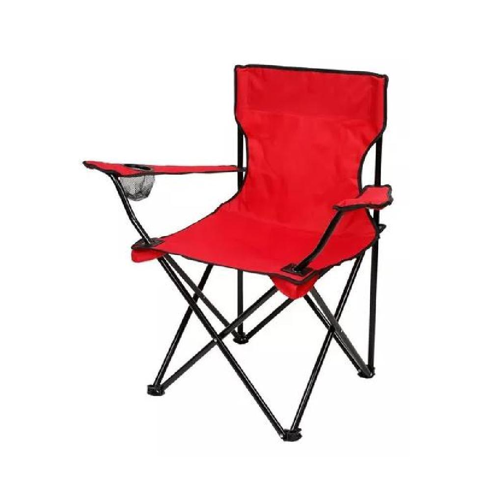 SILLA PLEGABLE PLAYA EXTERIOR CAMPO CAMPING PORTÁTIL ROJA - 1