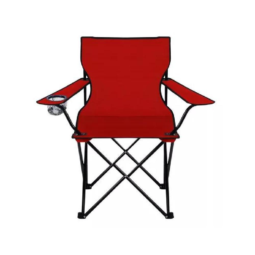 SILLA PLEGABLE PLAYA EXTERIOR CAMPO CAMPING PORTÁTIL ROJA - 3