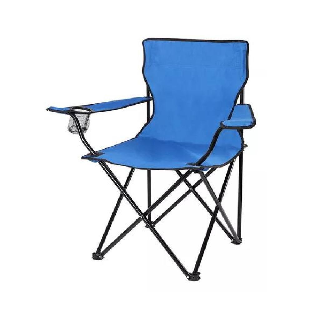 SILLA PLEGABLE CON PORTA VASO COLOR CELESTE - 1