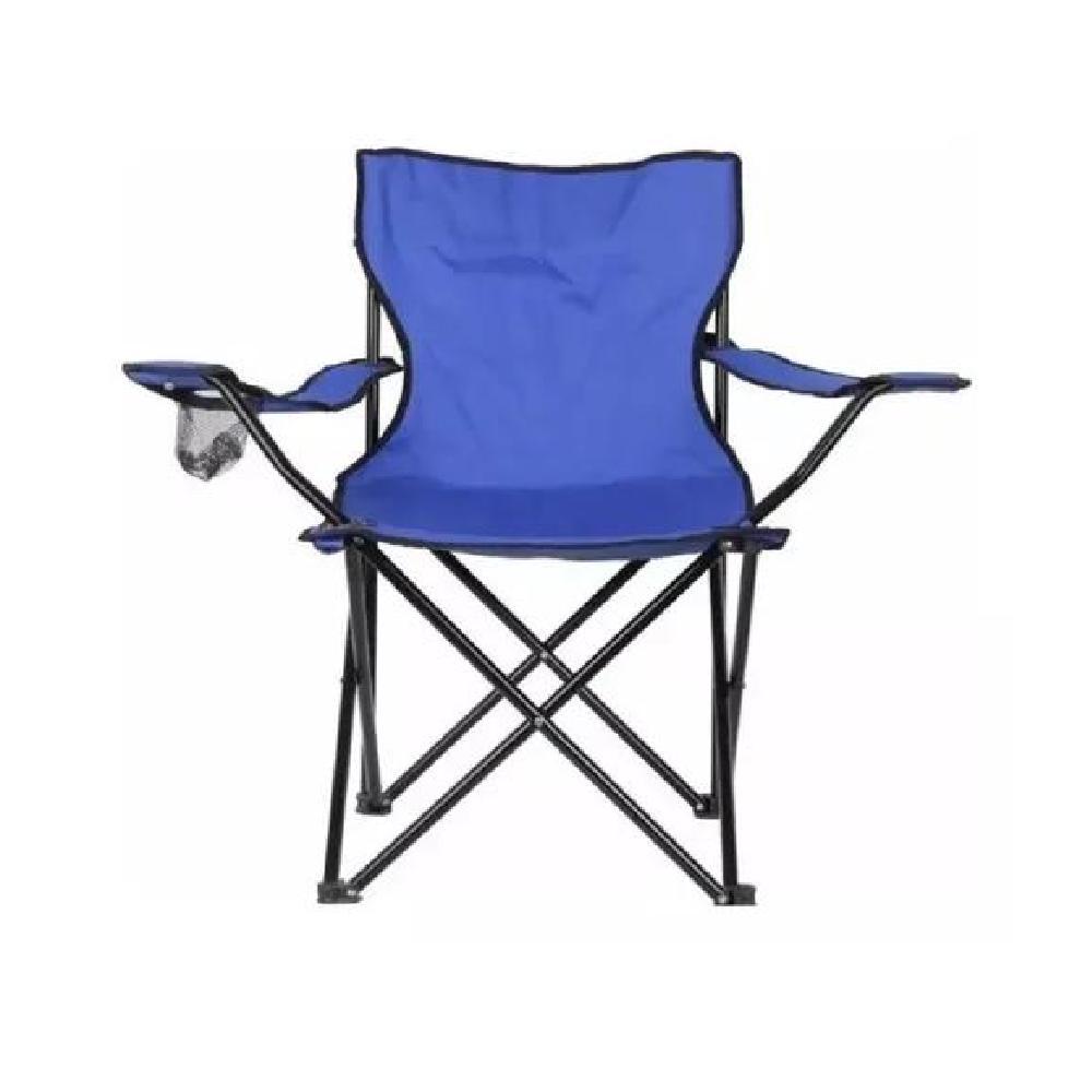 SILLA PLEGABLE CON PORTA VASO COLOR CELESTE - 4