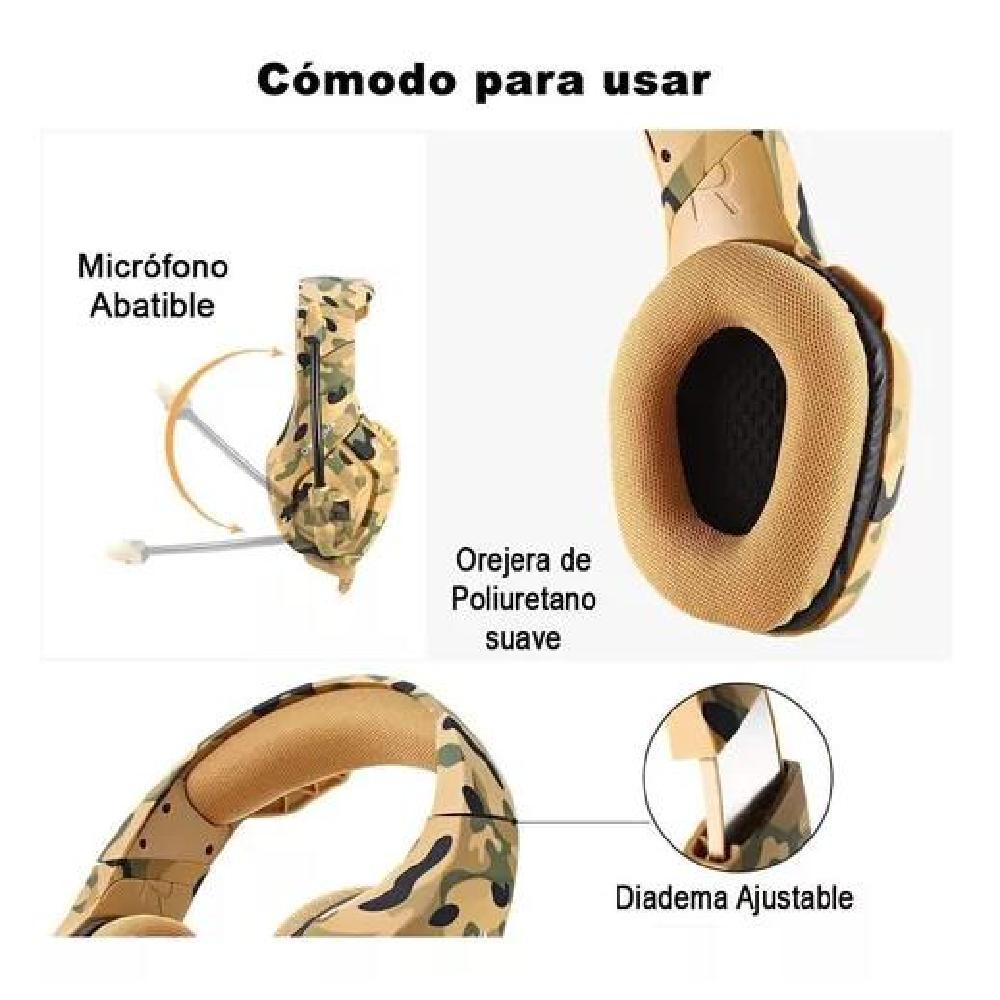 AURICULARES GAMER INALÁMBRICOS ONIKUMA K1-B CAMOUFLAGE YELLOW - 5
