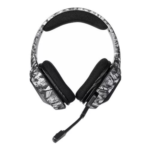 AURICULARES GAMER ONIKUMA K20 CAMUFLAJE BLANCO LED GRIS - 2