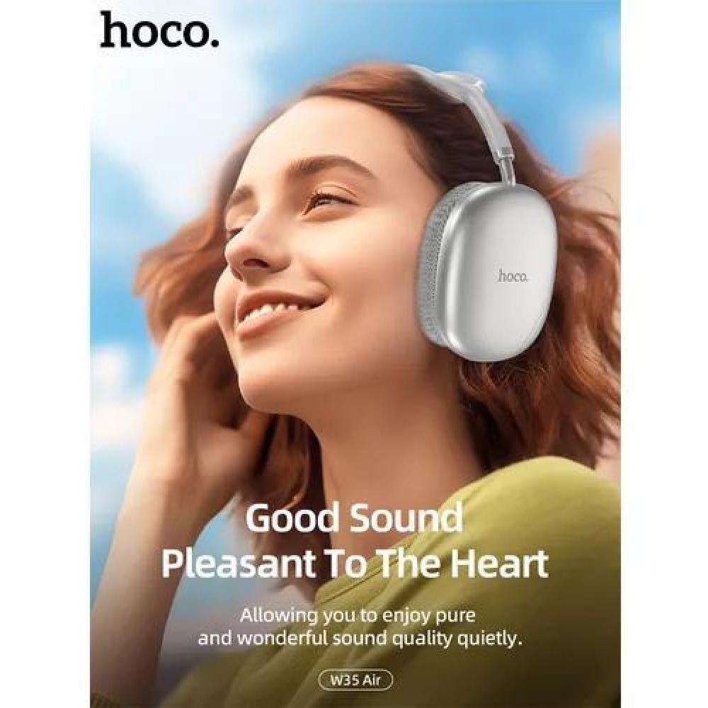AUDÍFONO BLUETOOTH HOCO W35 AIR 45HRS PARA IPHONE O ANDROID PLATA - 4