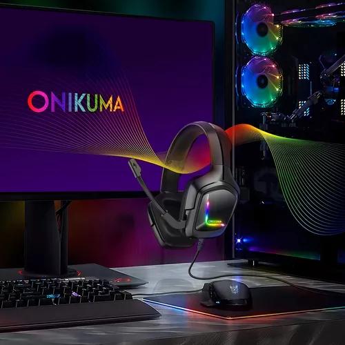 AURICULARES GAMER ONIKUMA K20 CAMUFLAJE BLANCO LED NEGRO - 8