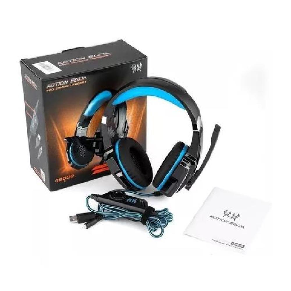 AURICULARES GAMER INALÁMBRICOS KOTION EACH G9000 BLACK Y BLUE LED - 5