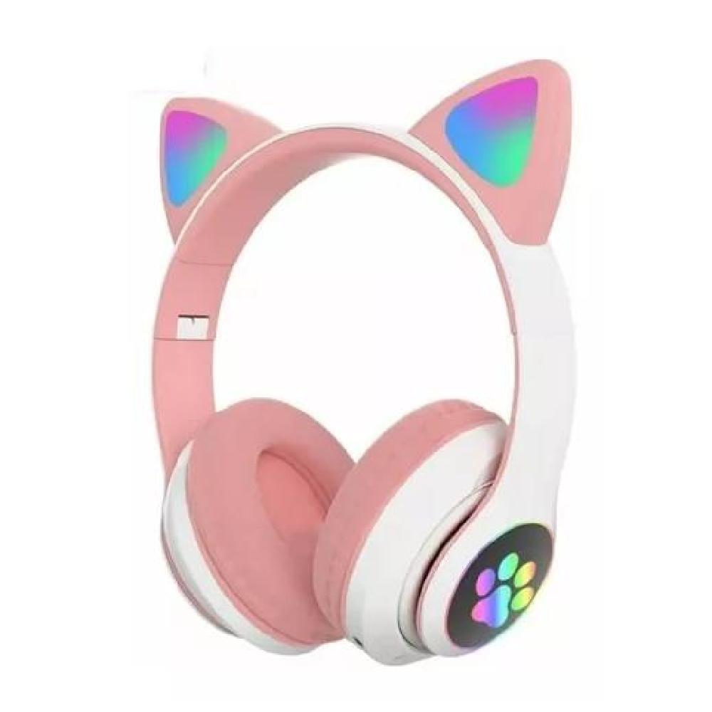 AURICULARES GAMER INALÁMBRICOS CAT GAMING STN-28 ROSA LED - 1