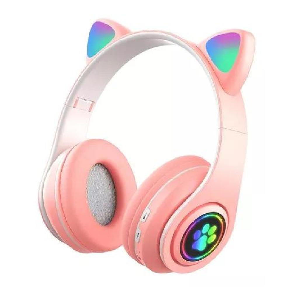 AURICULARES GAMER INALÁMBRICOS CAT GAMING STN-28 ROSA LED - 2