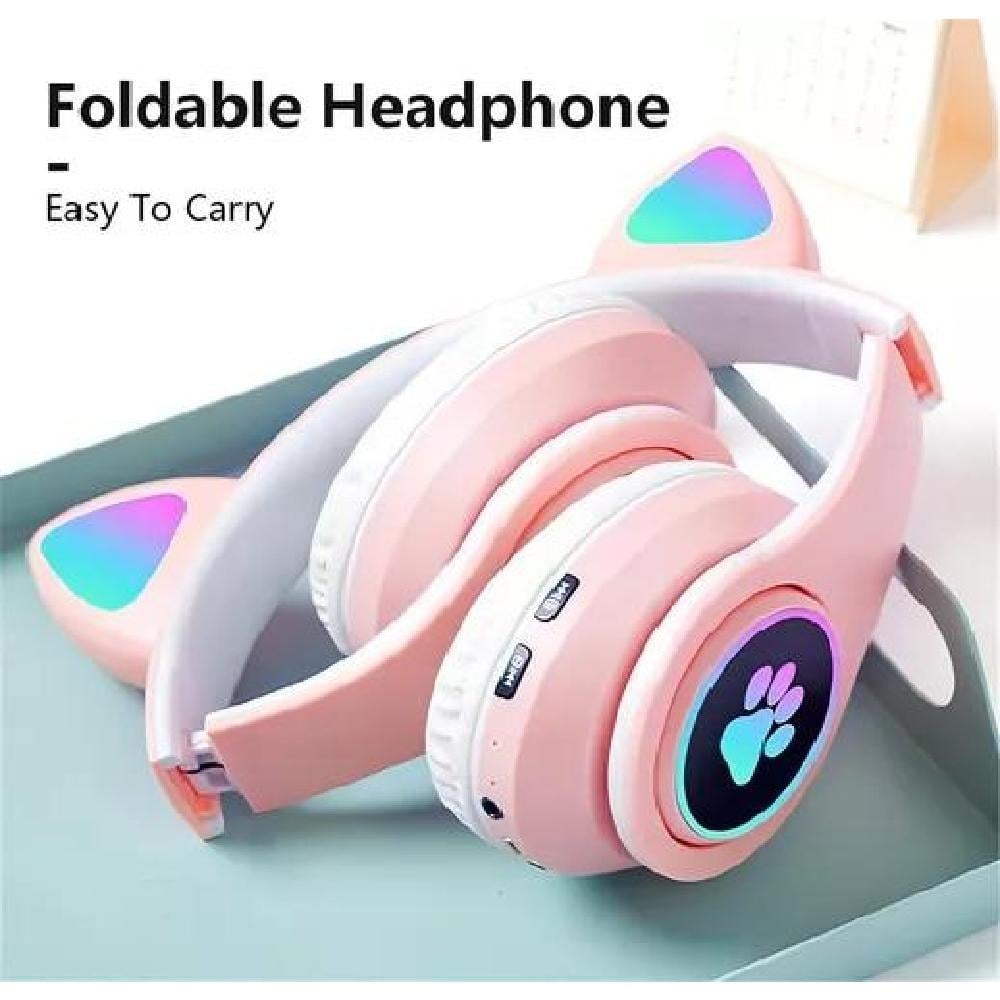AURICULARES GAMER INALÁMBRICOS CAT GAMING STN-28 ROSA LED - 5