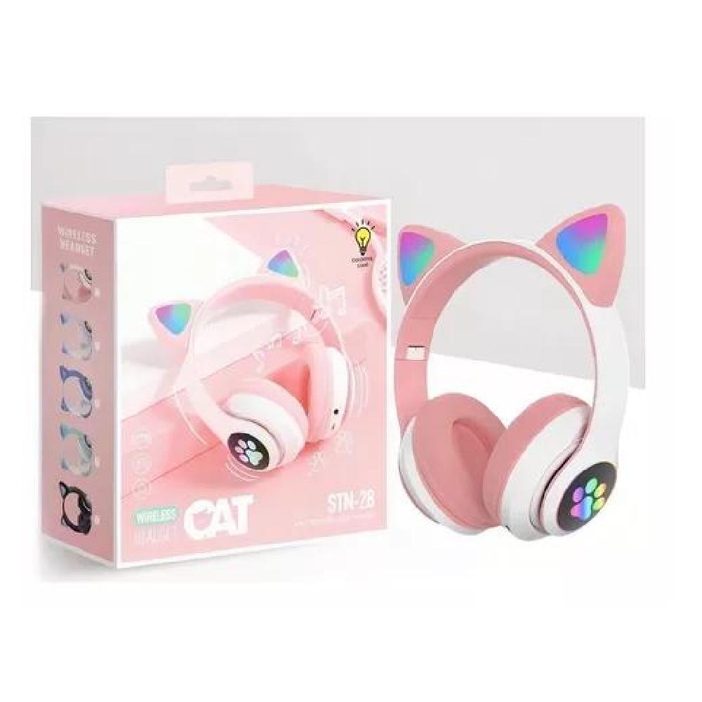 AURICULARES GAMER INALÁMBRICOS CAT GAMING STN-28 ROSA LED - 6