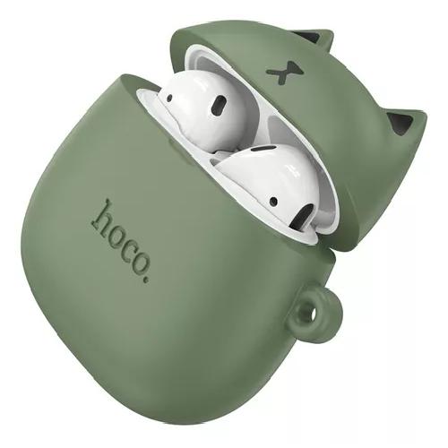 AUDÍFONOS HOCO EW45 IN EAR BLUETOOTH TWS CARAMEL CAT VERDE - 1