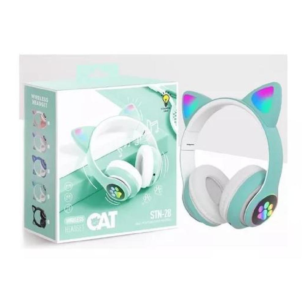 AURICULARES GAMER INALÁMBRICOS CAT GAMING STN-28 VERDE LED - 3