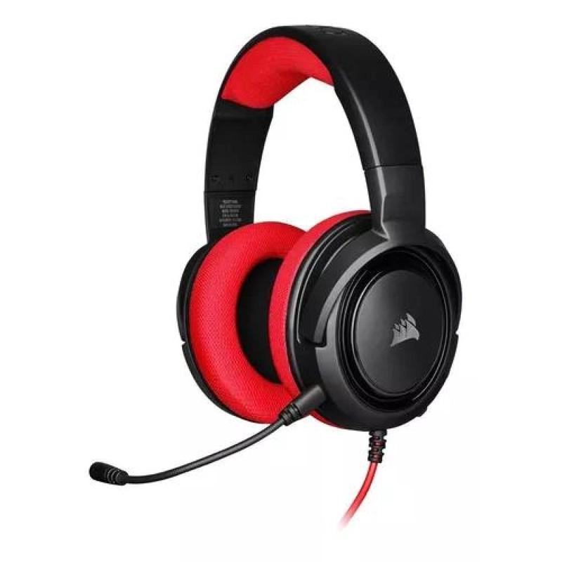 AURICULARES GAMER CORSAIR HS35 STEREO CARBON ROJO - 1