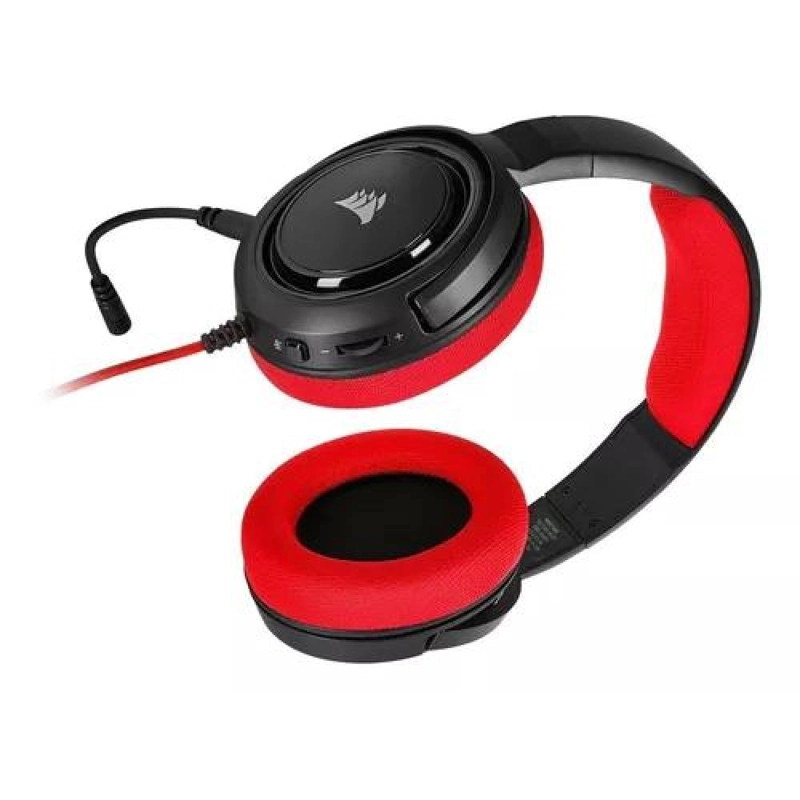 AURICULARES GAMER CORSAIR HS35 STEREO CARBON ROJO - 3