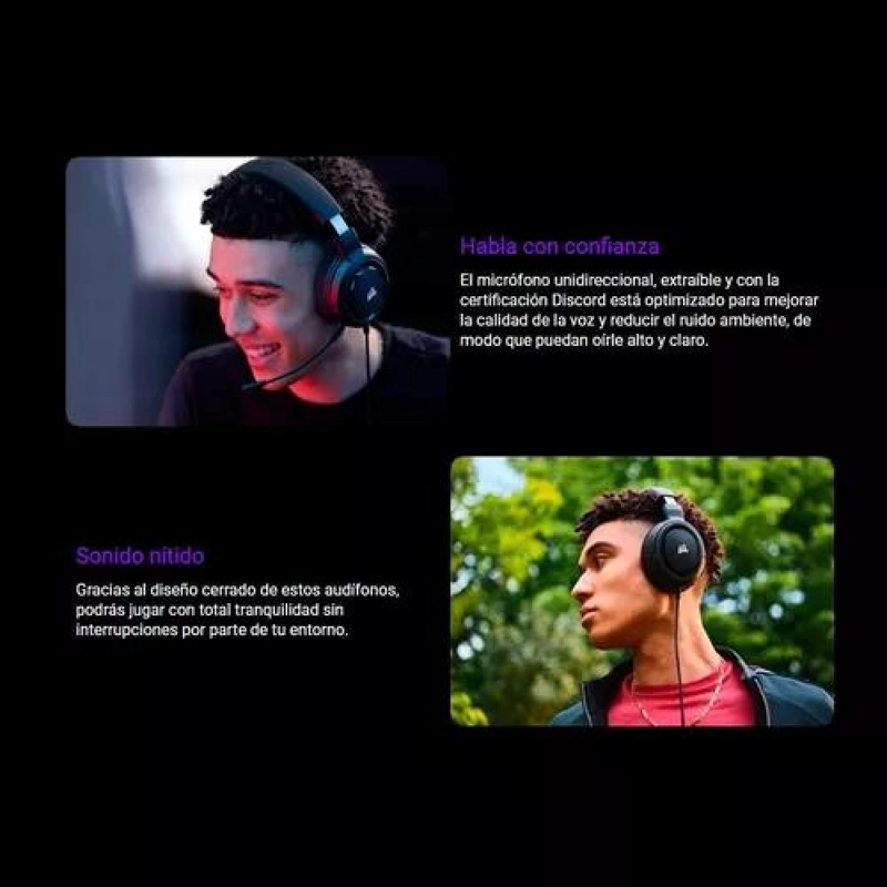 AURICULARES GAMER CORSAIR HS35 STEREO CARBON ROJO - 6