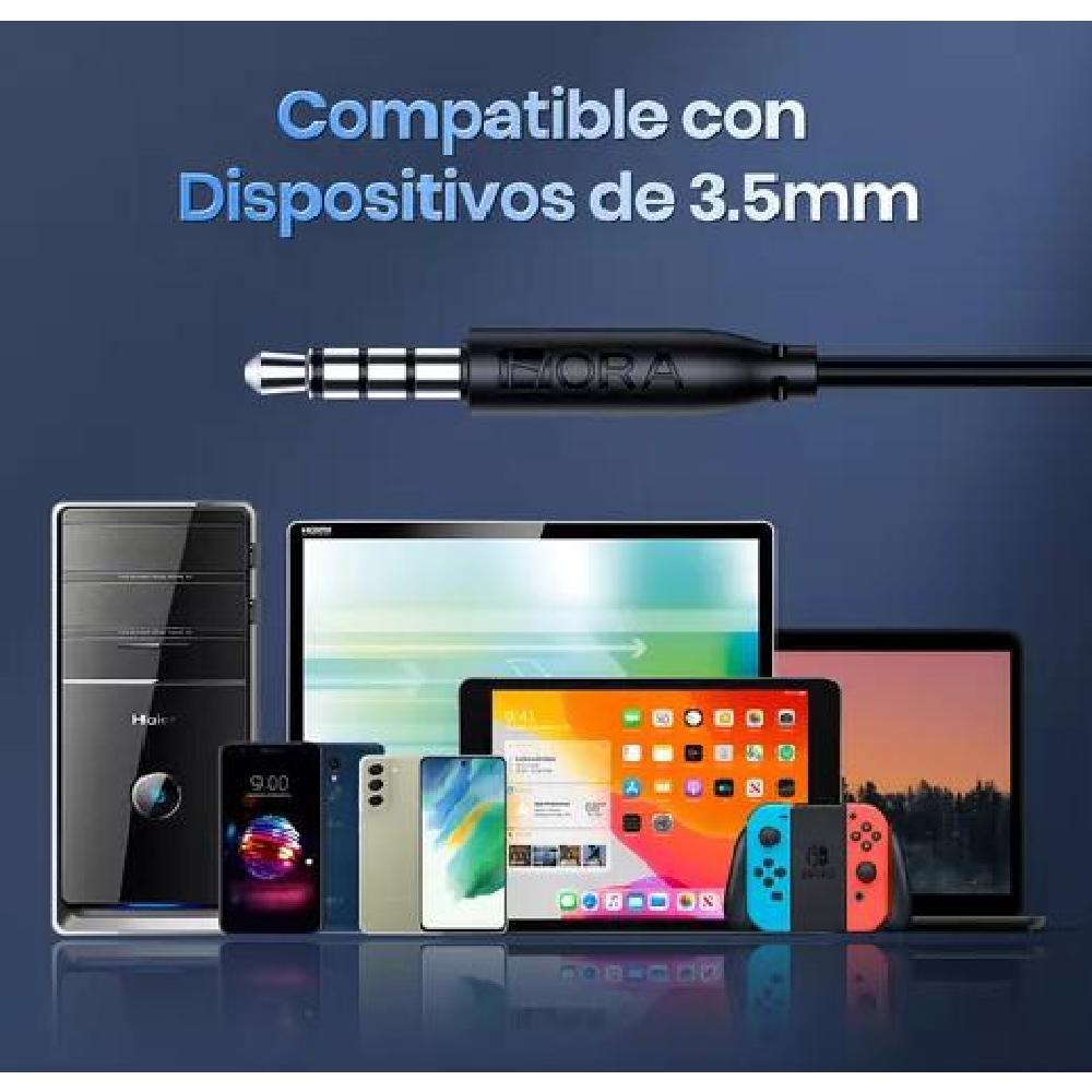 AUDÍFONOS MANOS LIBRES JACK 3.5MM 1 HORA AUT117 IN-EAR NEGRO - 3