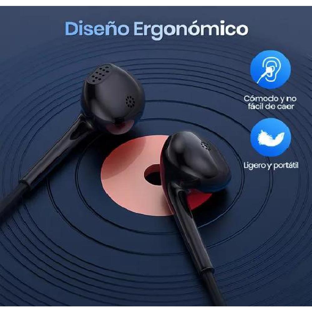 AUDÍFONOS MANOS LIBRES JACK 3.5MM 1 HORA AUT117 IN-EAR NEGRO - 4