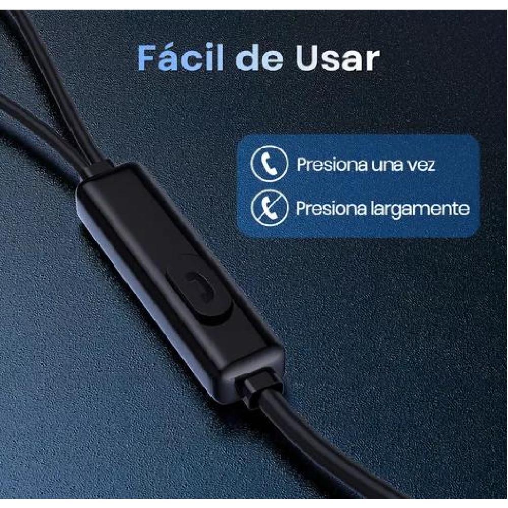 AUDÍFONOS MANOS LIBRES JACK 3.5MM 1 HORA AUT117 IN-EAR NEGRO - 6
