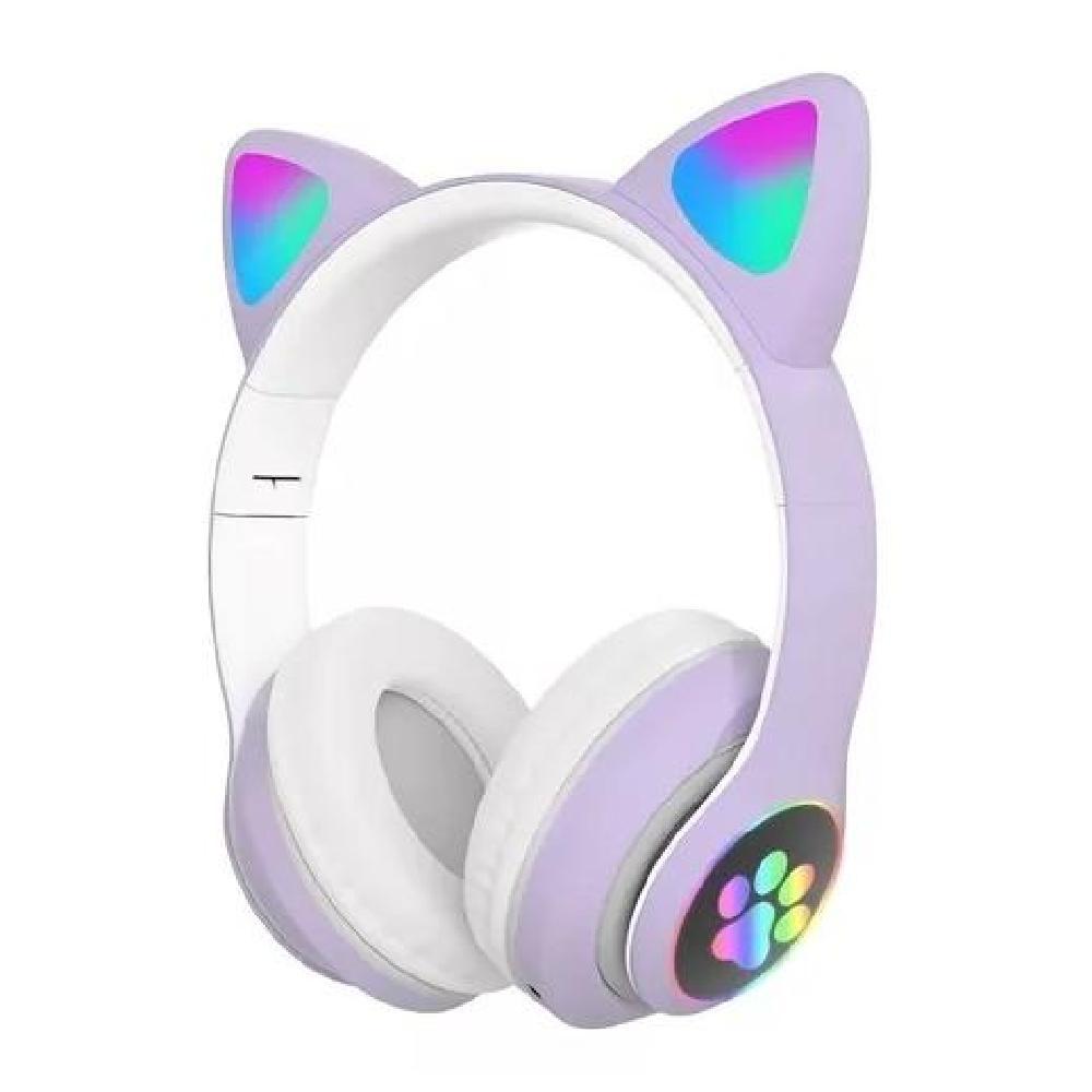 AURICULARES GAMER INALÁMBRICOS CAT GAMING STN-28 MORADO LED - 1