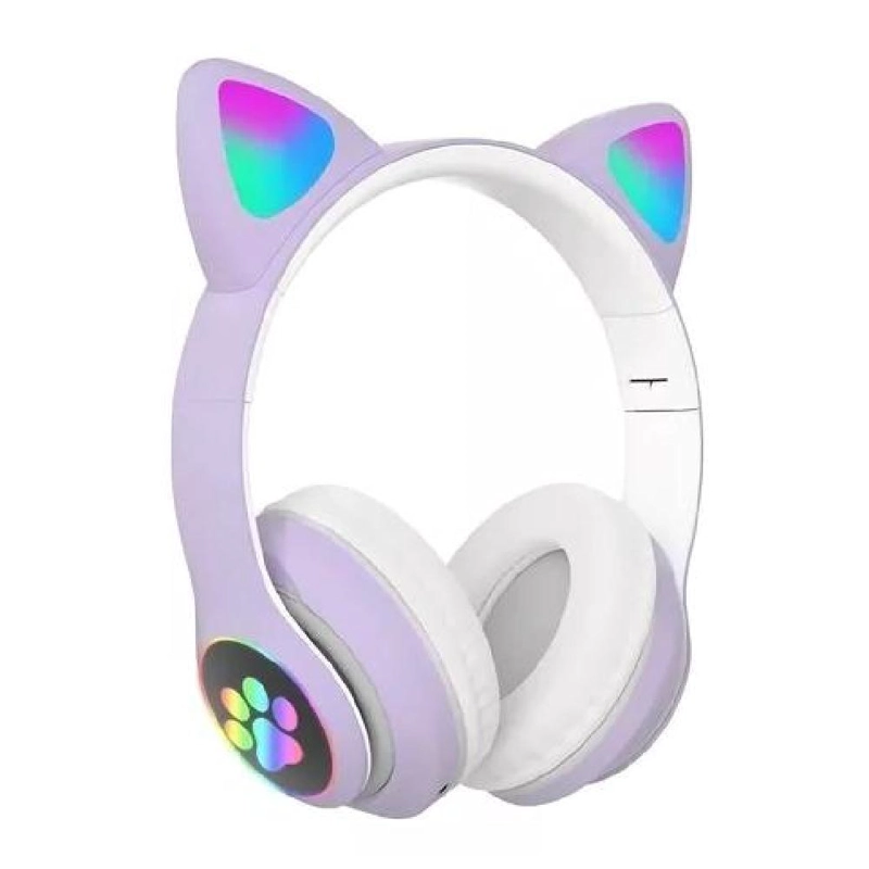 AURICULARES GAMER INALÁMBRICOS CAT GAMING STN-28 MORADO LED - 2
