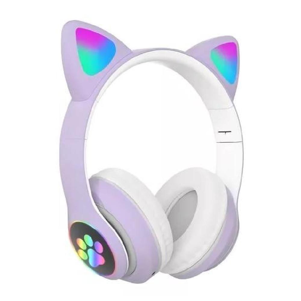 AURICULARES GAMER INALÁMBRICOS CAT GAMING STN-28 MORADO LED - 2