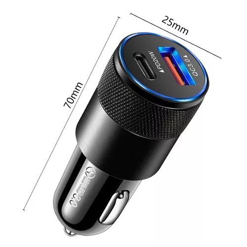 CARGADOR UNIVERSAL AUTO CAMIÓN USB-C CARGA RÁPIDA 3.0 PD 38W - 2