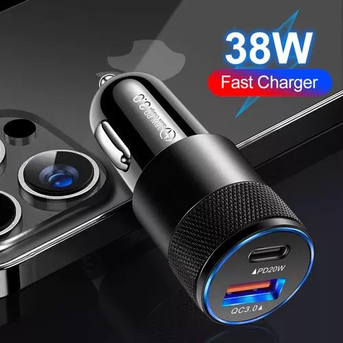 CARGADOR UNIVERSAL AUTO CAMIÓN USB-C CARGA RÁPIDA 3.0 PD 38W - 5