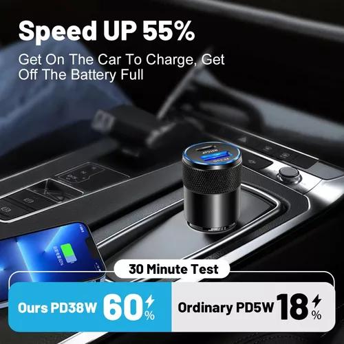 CARGADOR UNIVERSAL AUTO CAMIÓN USB-C CARGA RÁPIDA 3.0 PD 38W - 6