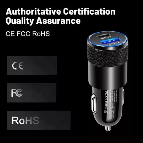 CARGADOR UNIVERSAL AUTO CAMIÓN USB-C CARGA RÁPIDA 3.0 PD 38W - 7