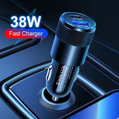 CARGADOR UNIVERSAL AUTO CAMIÓN USB-C CARGA RÁPIDA 3.0 PD 38W - 8