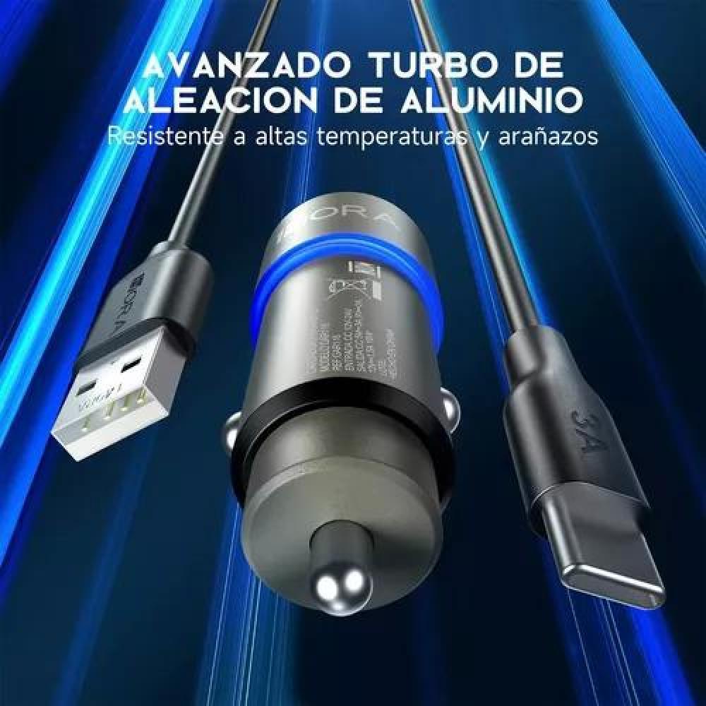 CARGADOR PARA AUTO 18W CARGA RÁPIDA CON CABLE TIPO C - 6