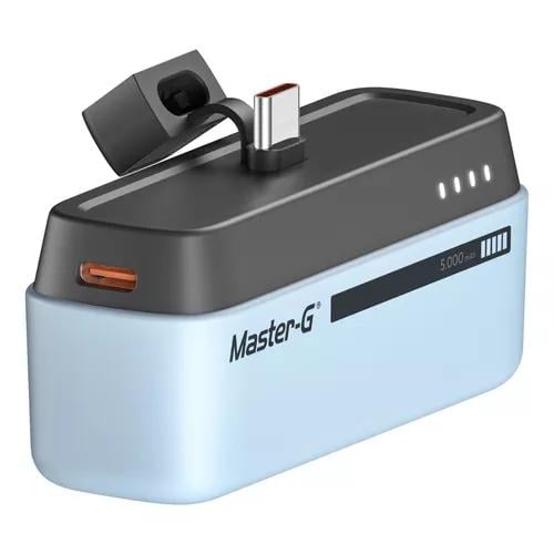 CARGADOR BASE PORTÁTIL POCKET 5,000 MAH, TIPO C, COLOR CELESTE - 1