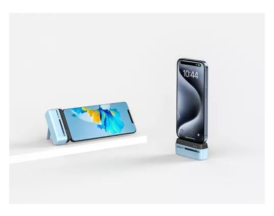 CARGADOR BASE PORTÁTIL POCKET 5,000 MAH, TIPO C, COLOR CELESTE - 3