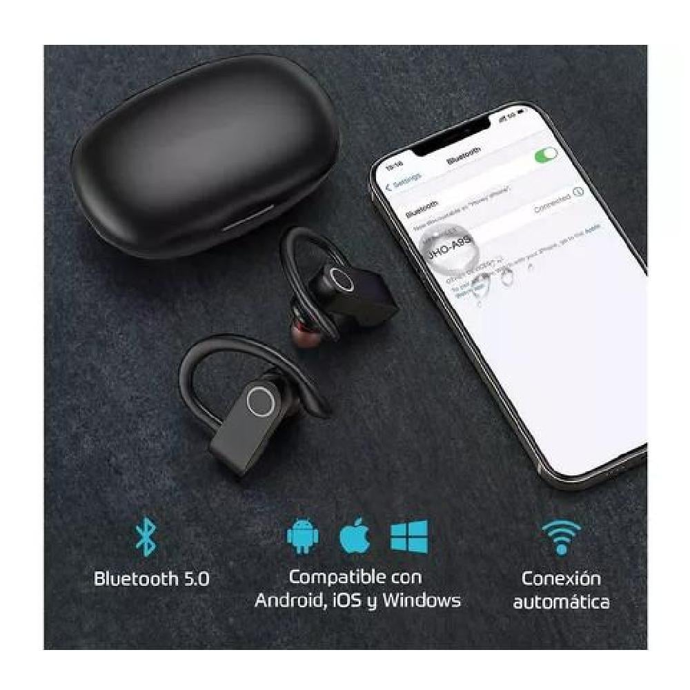 AUDÍFONOS LINKON EARSPCHARGE INALÁMBRICOS NEGROS - 7