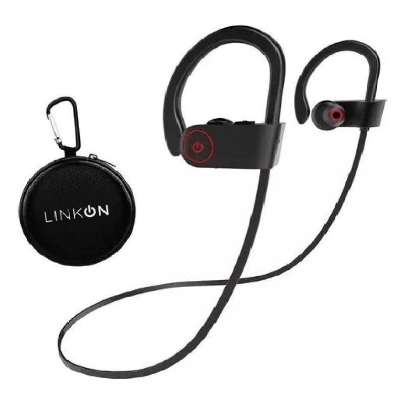 AUDÍFONOS DEPORTIVOS INALÁMBRICOS BLUETOOTH CON MICRÓFONO NEGRO - 1