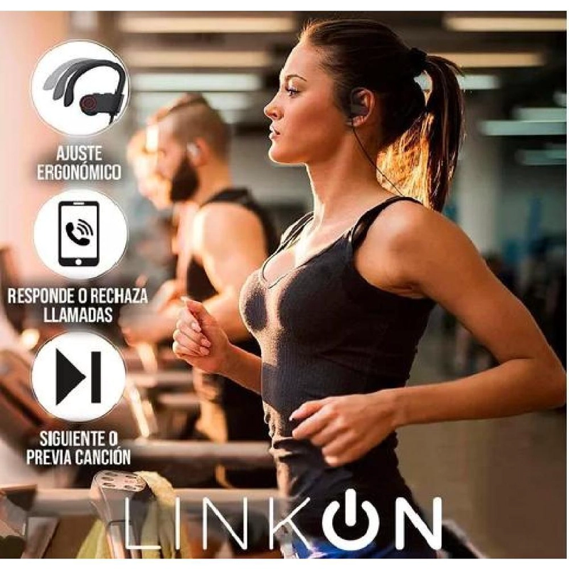 AUDÍFONOS DEPORTIVOS INALÁMBRICOS BLUETOOTH CON MICRÓFONO NEGRO - 7