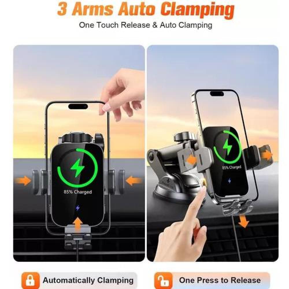 CARGADOR DE SOPORTE AUTOMÁTICO INALÁMBRICO PARA AUTOMÓVIL - 4