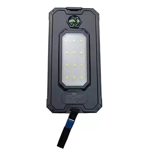 GENÉRICO CARGADOR PORTÁTIL SOLAR CON LINTERNA Y BRÚJULA 20,000 MAH, NEGRO
