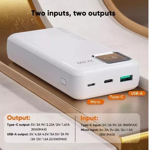 POWER BANK VIDVIE 20,000 MAH, CARGA RÁPIDA, COLOR BLANCO - 4