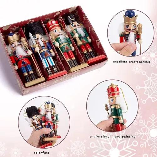 X4 CASCANUECES NAVIDEÑOS ADORNOS PARA ÁRBOL DE NAVIDAD MULTICOLOR - 7