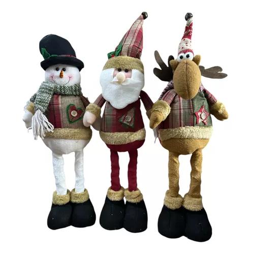 PACK X3 MUÑECOS NAVIDEÑOS PATA LARGA PASCUERO, MONO NIEVE ROJO - 3