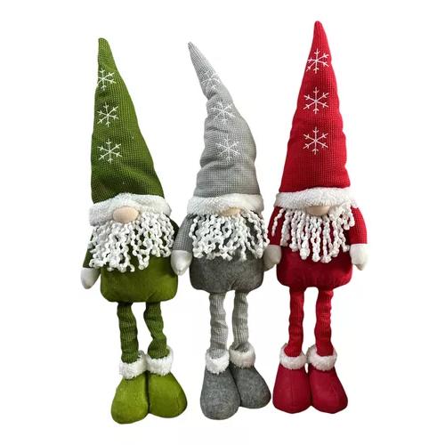 PACK X3 MUÑECOS NAVIDEÑOS PATA LARGA PASCUERO, MONO NIEVE ROJO - 7