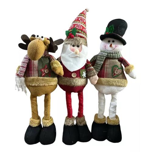 PACK X3 MUÑECOS NAVIDEÑOS PATA LARGA PASCUERO, MONO NIEVE ROJO - 8