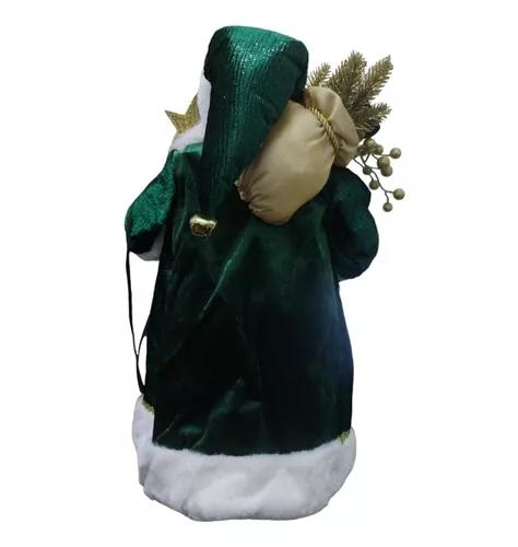 VIEJO PASCUERO CON REGALO MUÑECO DE NAVIDAD VERDE - 2