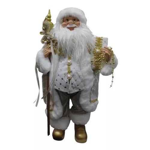 VIEJO PASCUERO CON REGALO MUÑECO DE NAVIDAD BLANCO - 1